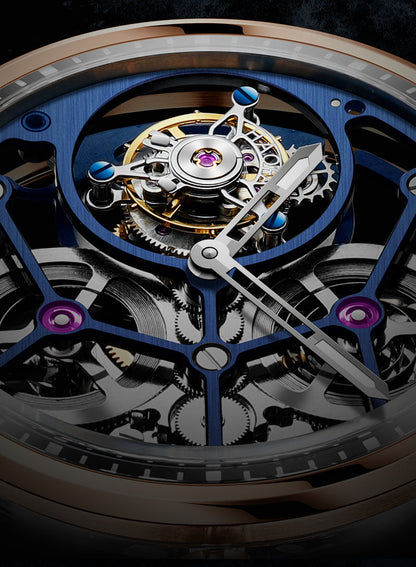 HAOFA Sapphire Middle Case Double Barrel Tourbillon Watch 1945