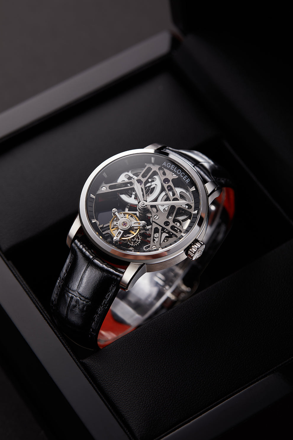 AGELOCER Hollow Tourbillon Skeleton Watch Series 9001 9004