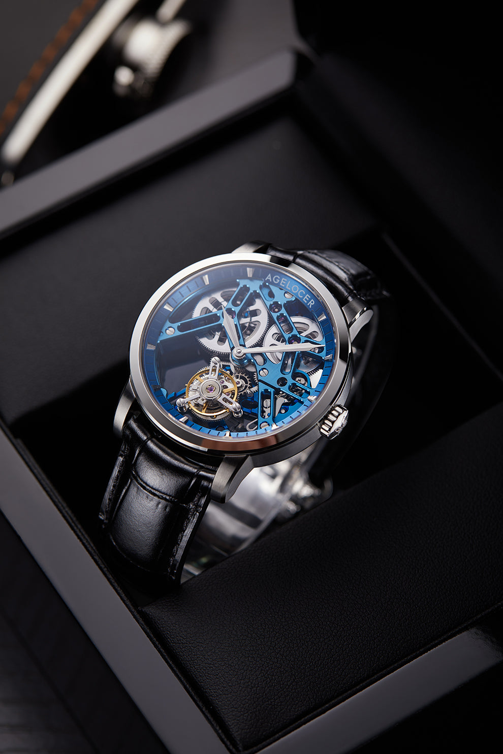 AGELOCER Hollow Tourbillon Skeleton Watch Series 9001 9004