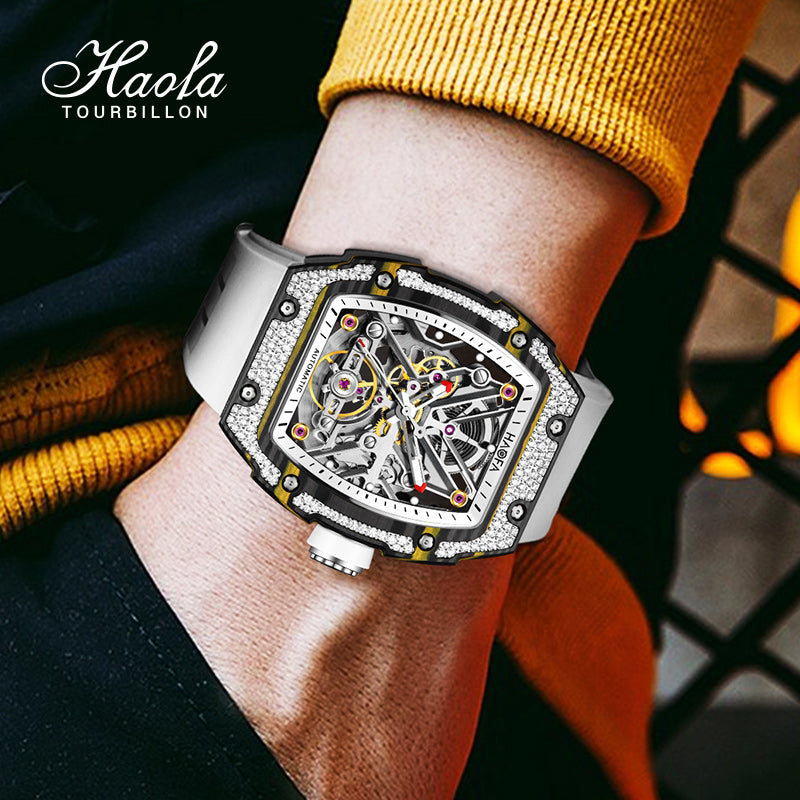 HAOFA Carbon Fiber and Crystal Bezel Automatic Movement 1989