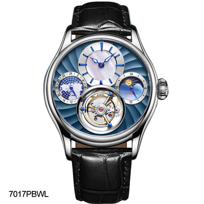 Aesop GMT Tourbillon Pearl Dial Multifunction Watch 7017