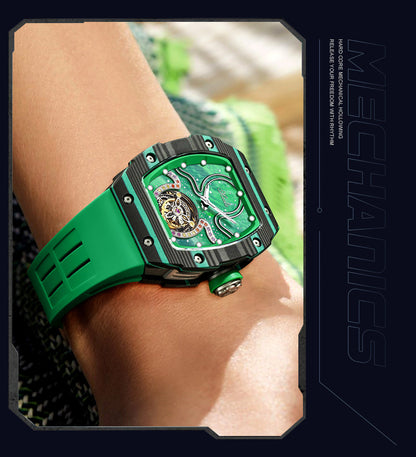 HAOFA Square Women Tourbillon Carbon Fiber Bezel 42 Hours Power Super Luminous