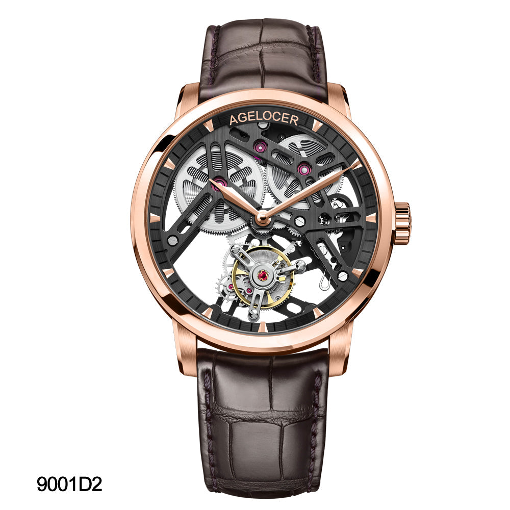 AGELOCER Hollow Tourbillon Skeleton Watch Series 9001 9004