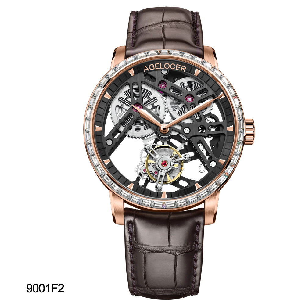 AGELOCER Hollow Tourbillon Skeleton Watch Series 9001 9004