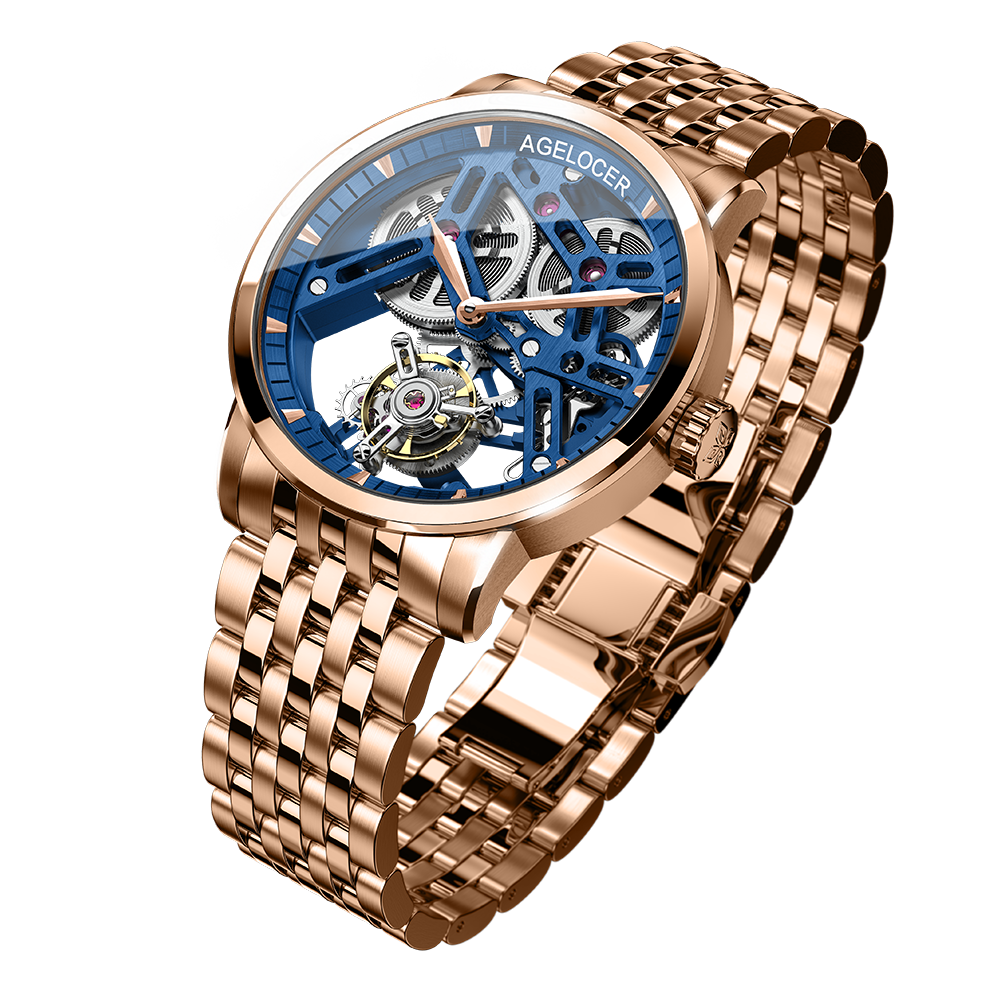 AGELOCER Hollow Tourbillon Skeleton Watch Series 9001 9004