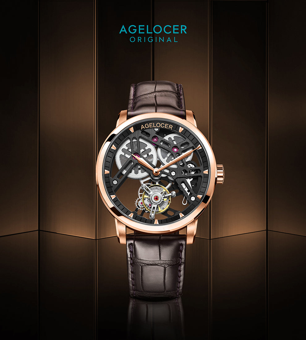 AGELOCER Hollow Tourbillon Skeleton Watch Series 9001 9004