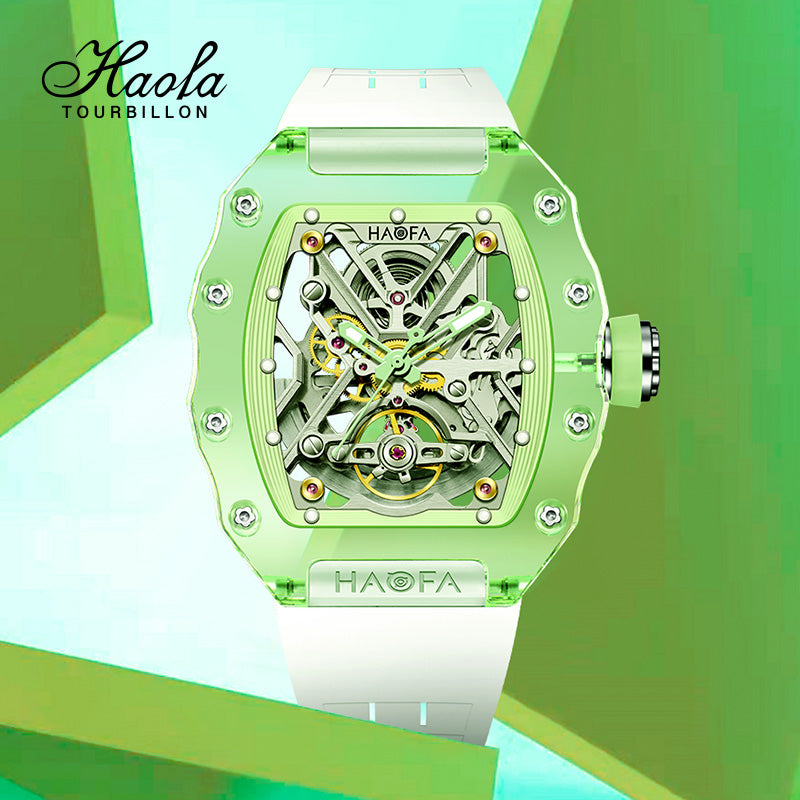 HAOFA Colorful Crystal Case Automatic Watch 72H Power Model 2203