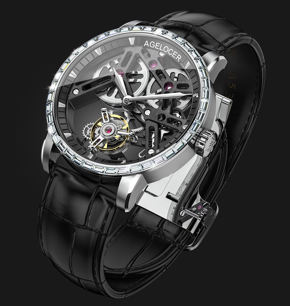 AGELOCER Hollow Tourbillon Skeleton Watch Series 9001 9004