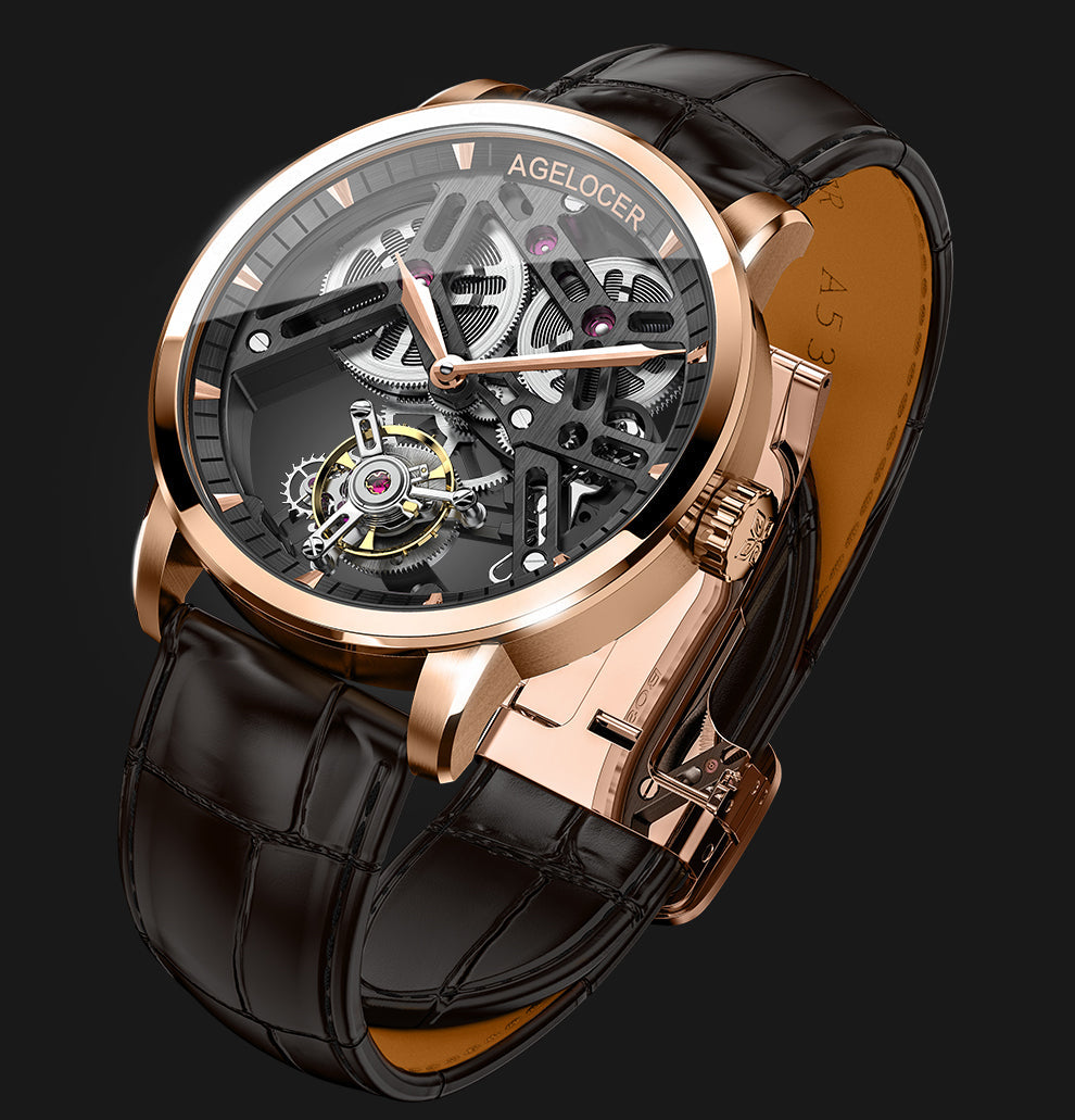 AGELOCER Hollow Tourbillon Skeleton Watch Series 9001 9004