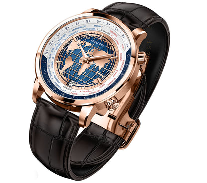 AGELOCER Automatic Watch Date Display World Time Series 5201A1 5201D2 5201E1 5201F2