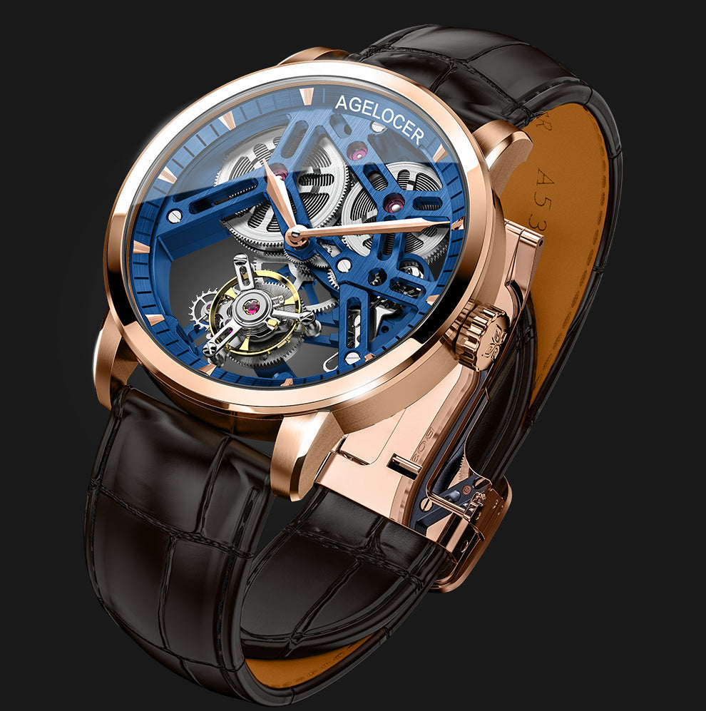 AGELOCER Hollow Tourbillon Skeleton Watch Series 9001 9004