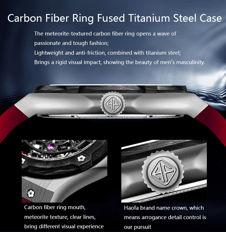 Haofa Tourbillon 1918 Carbon Fiber Bezel Titanium Alloy Case