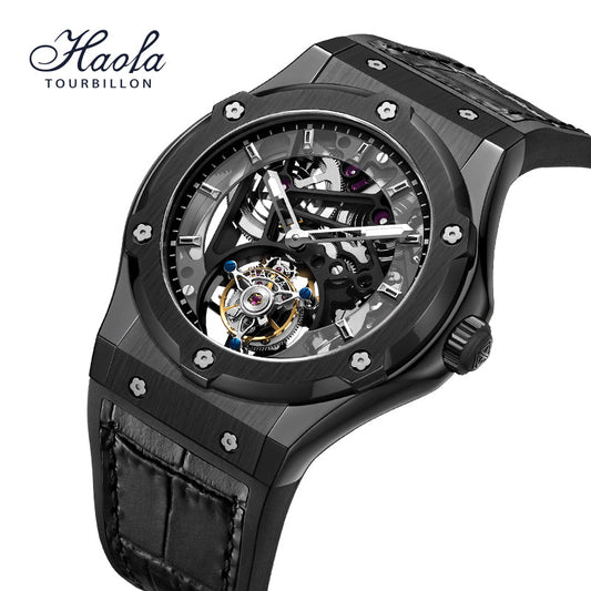 HAOFA Double Barrel Tourbillon 1917 Watch 72 Hours Power Convex Sapphire Mirror