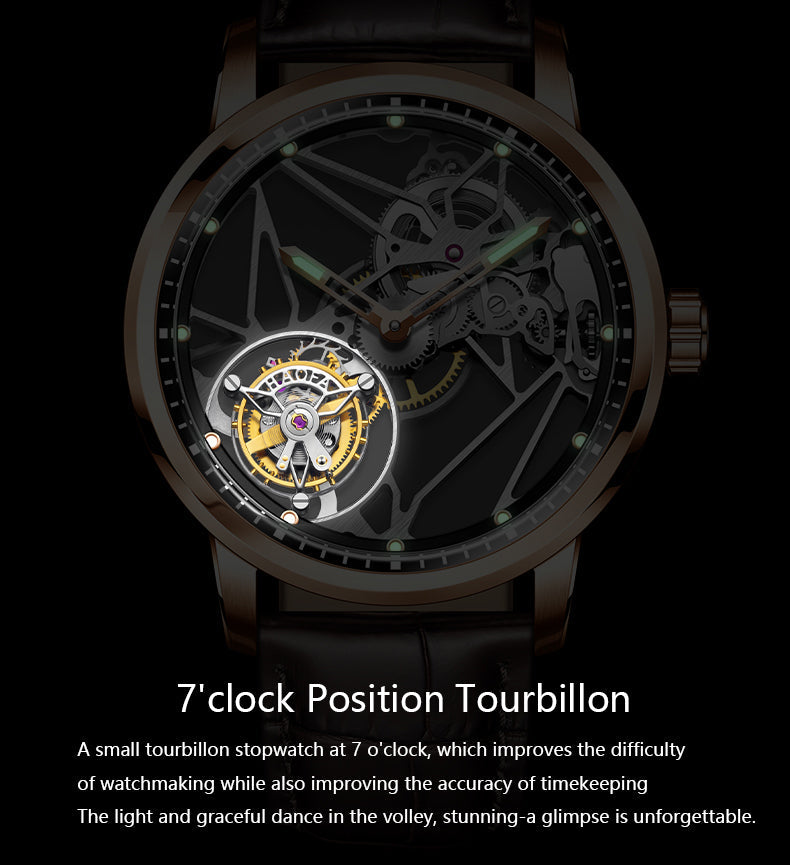 Haofa Luxury Skeleton 7 Clock Tourbillon Watch 1925B