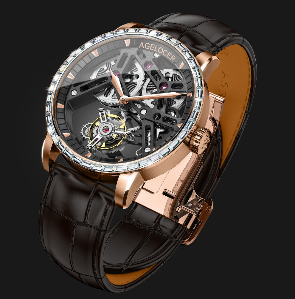 AGELOCER Hollow Tourbillon Skeleton Watch Series 9001 9004