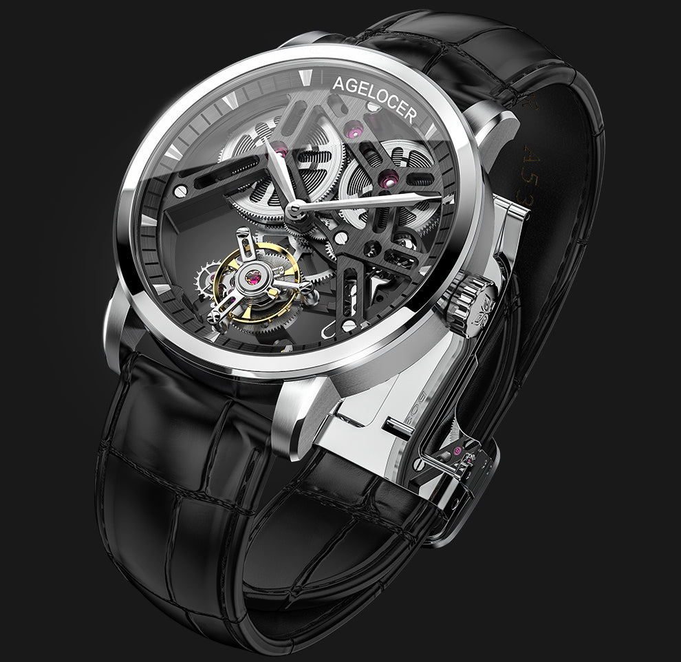 AGELOCER Hollow Tourbillon Skeleton Watch Series 9001 9004