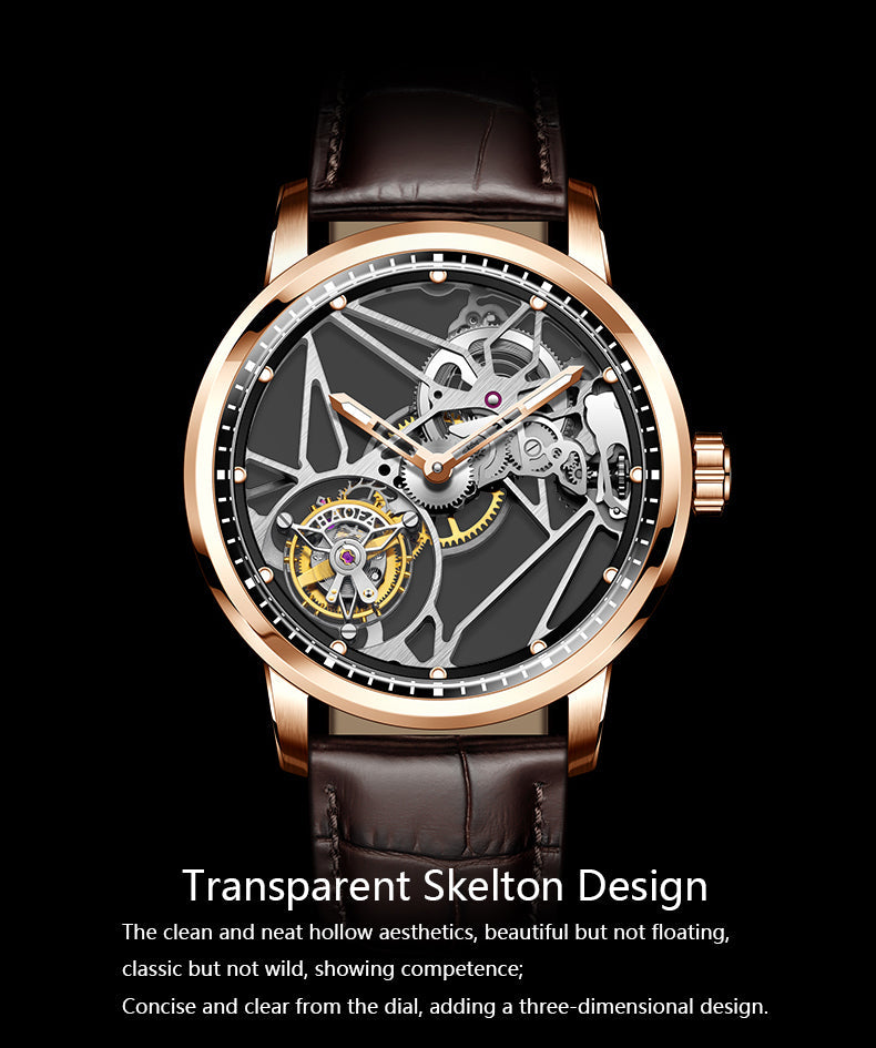 Haofa Luxury Skeleton 7 Clock Tourbillon Watch 1925B