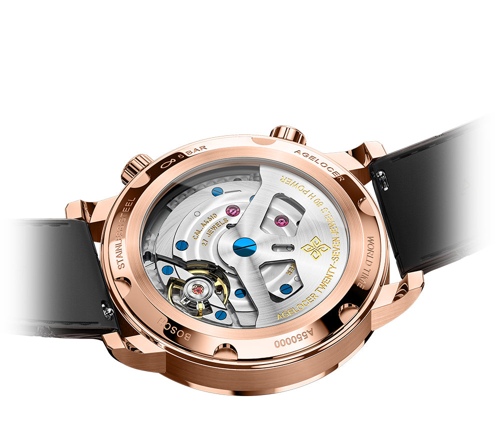 AGELOCER Automatic Watch Date Display World Time Series 5201A1 5201D2 5201E1 5201F2