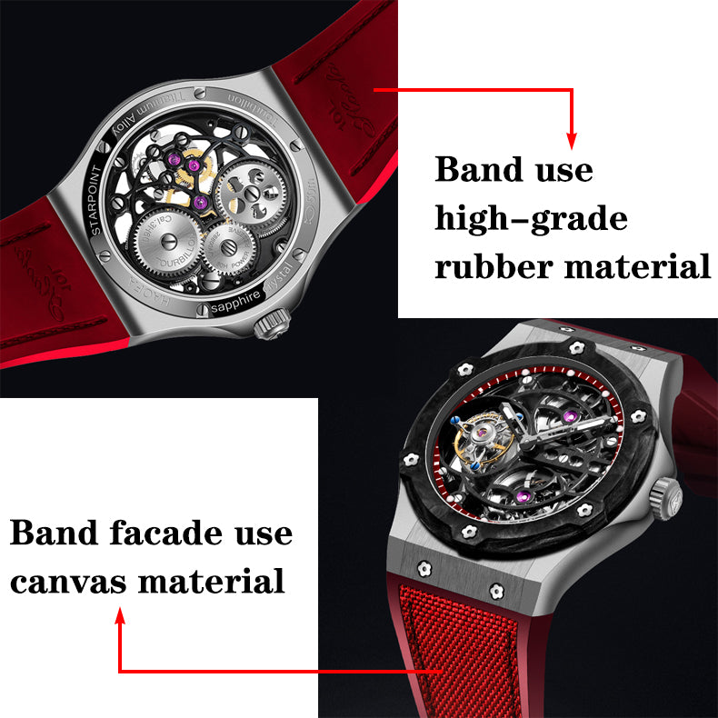 Haofa Tourbillon 1918 Carbon Fiber Bezel Titanium Alloy Case