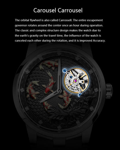 Haofa Carrousel Movement 3D Carp Watch Karrusel Model 1951